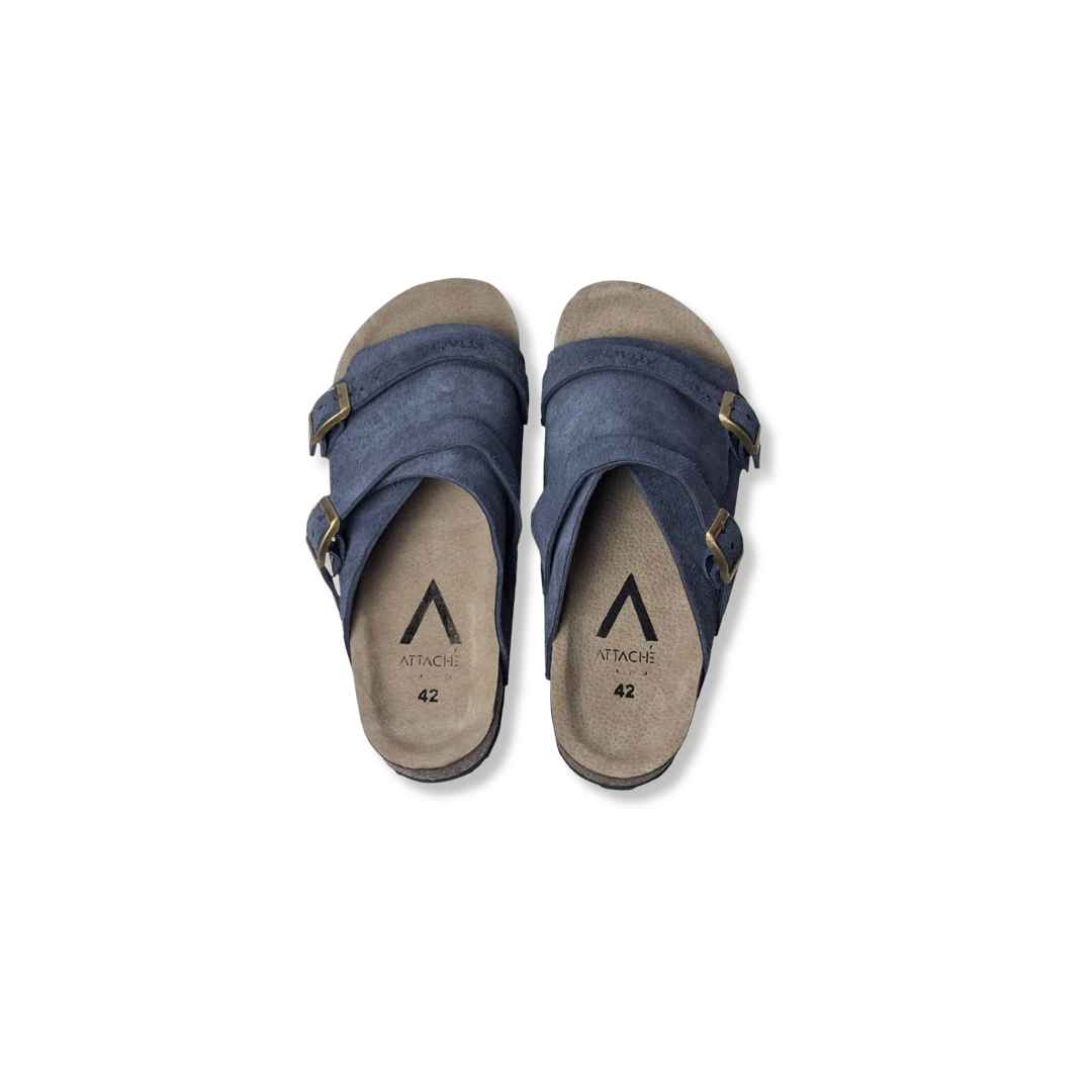Passeo Double Buckle 2026 Navy Suede Leather