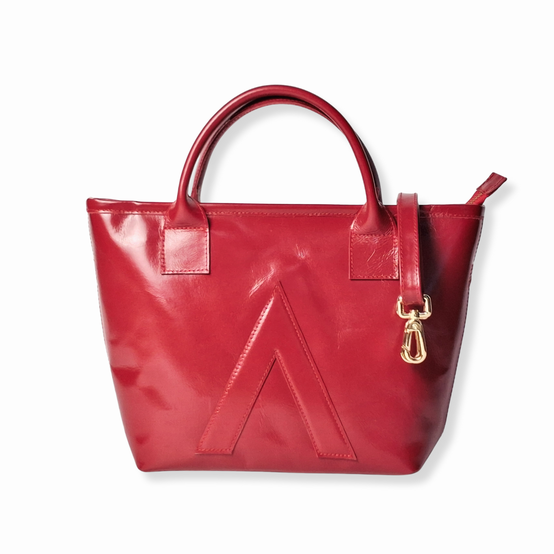 Crumpled Scarlet Limited Petite Tote Genuine Calf Leather