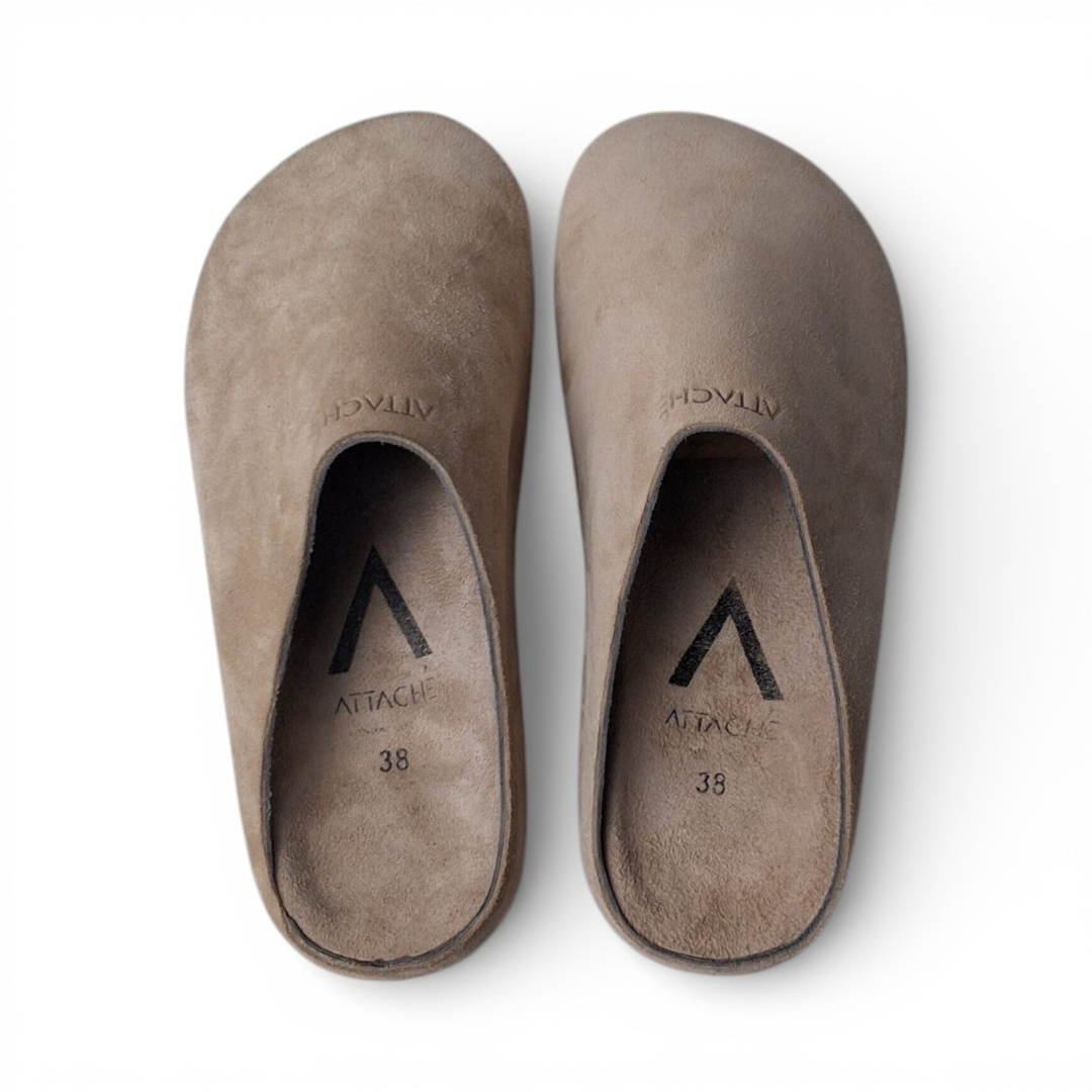 Mule Nude Suede Leather