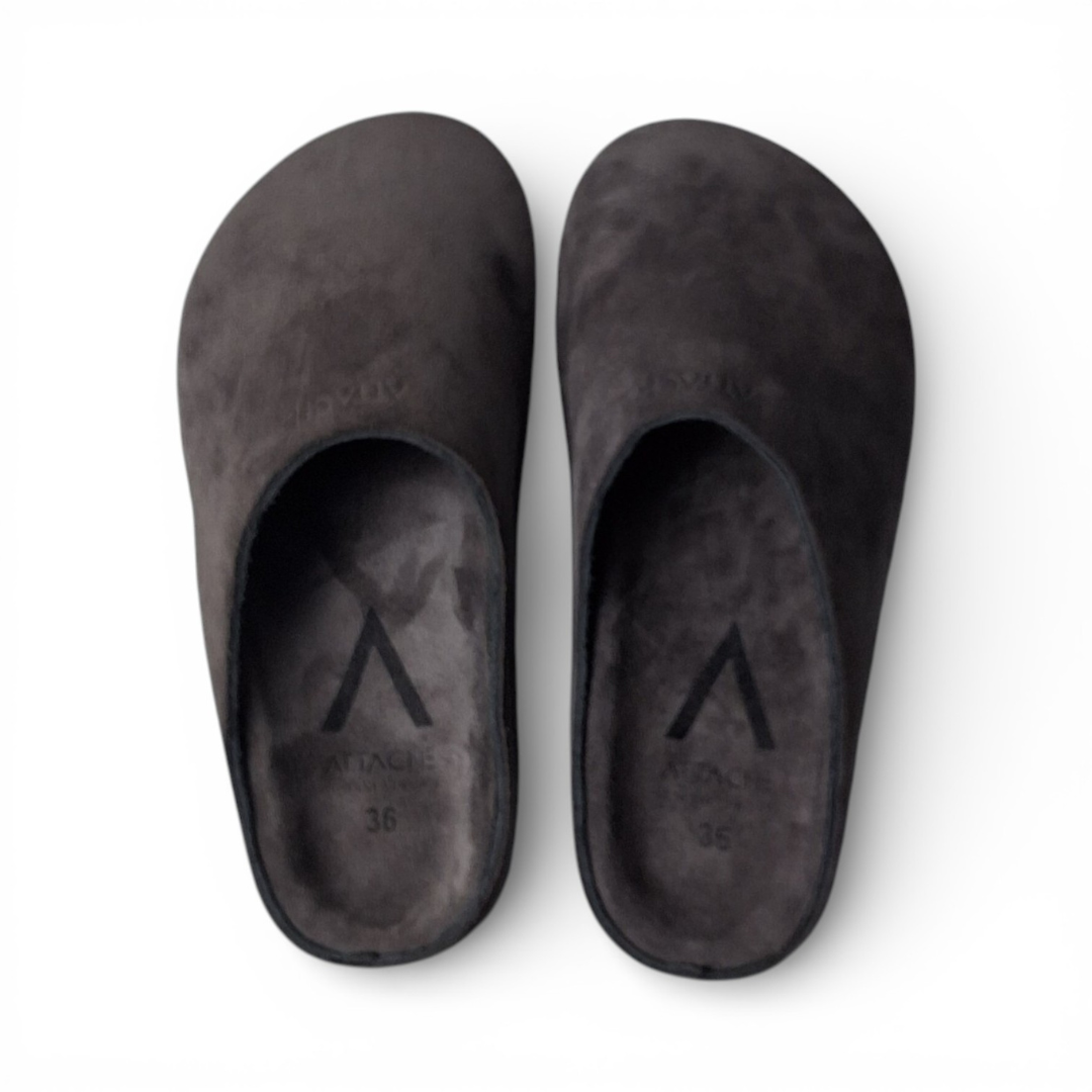 Size 36 - Mule Dark Gray Suede Leather