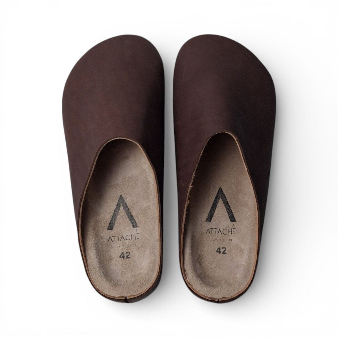Mule Dark Mocha Napa Leather