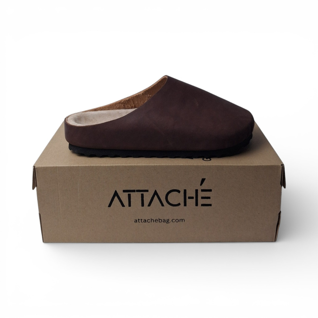 Mule Dark Mocha Napa Leather