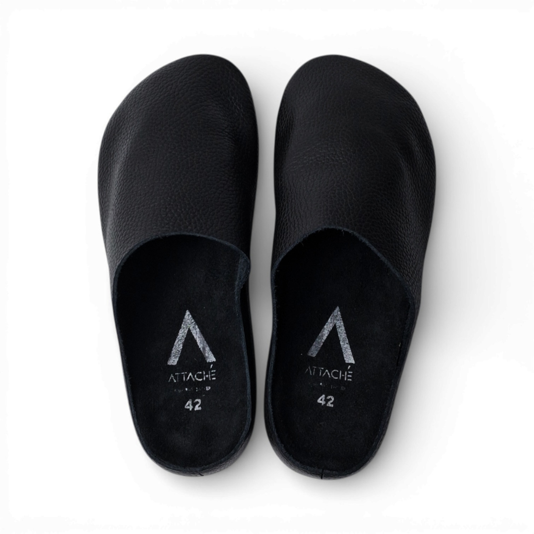 Mule Blackout Grain Leather