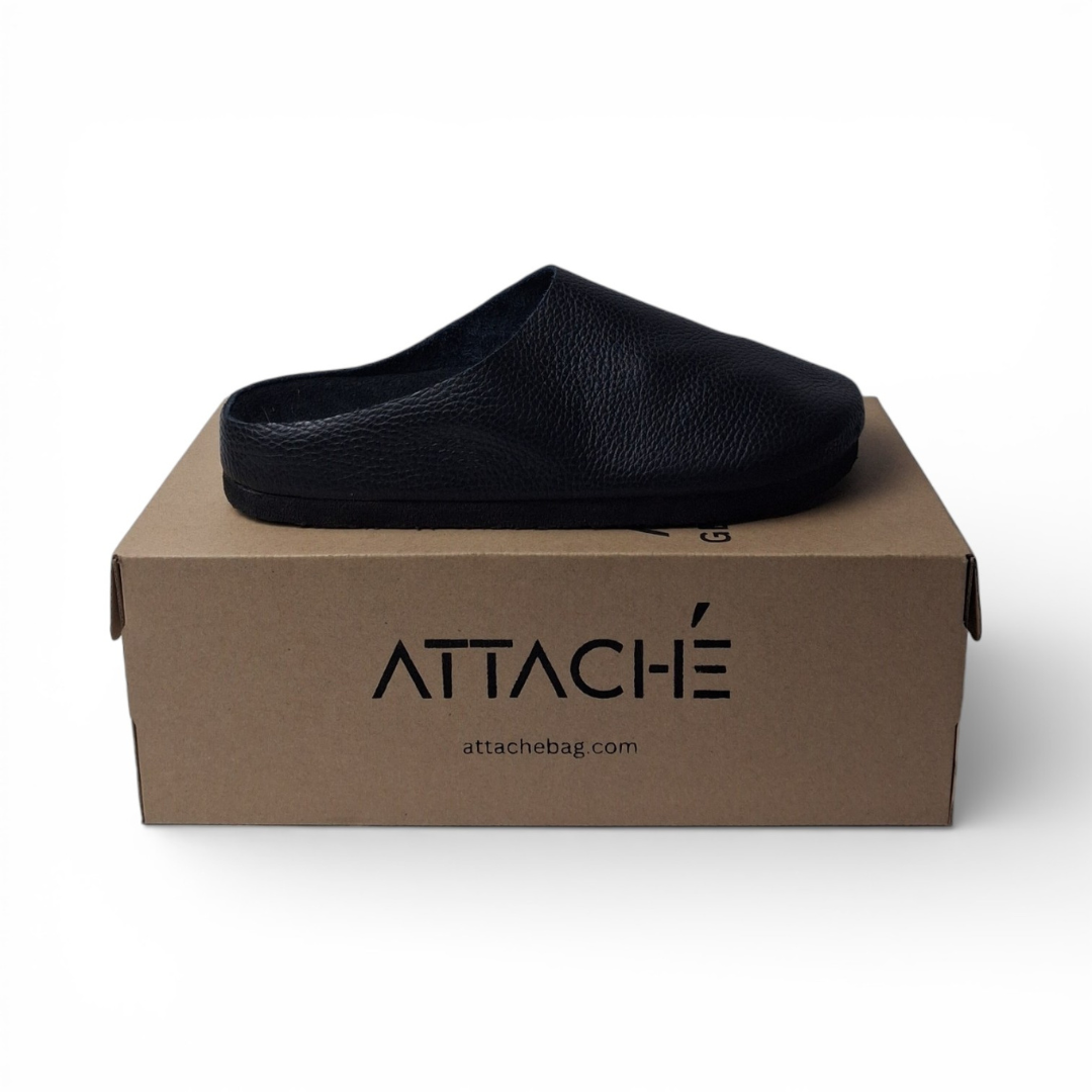 Mule Blackout Grain Leather