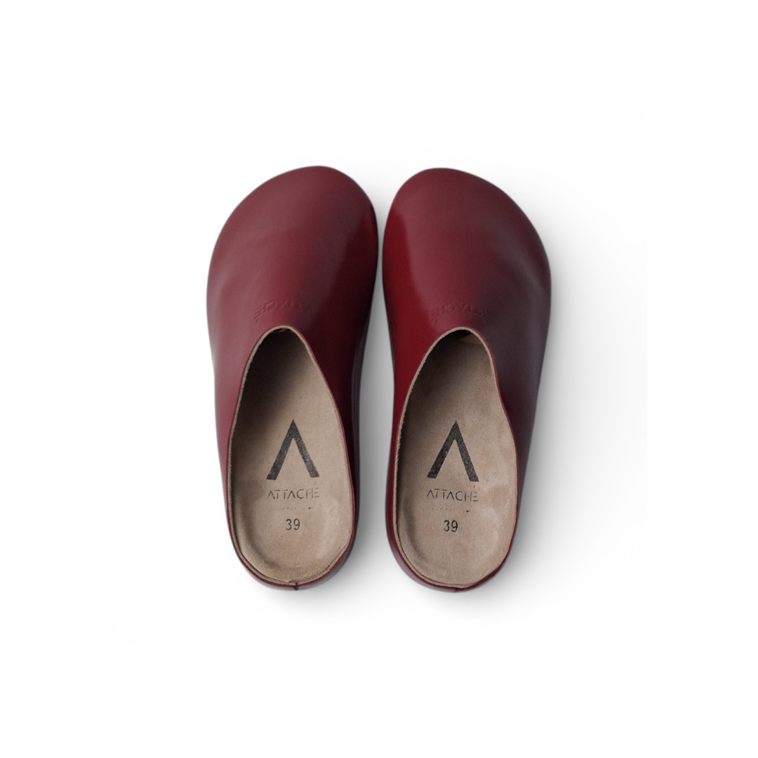 Mule Scarlet Red Napa Leather