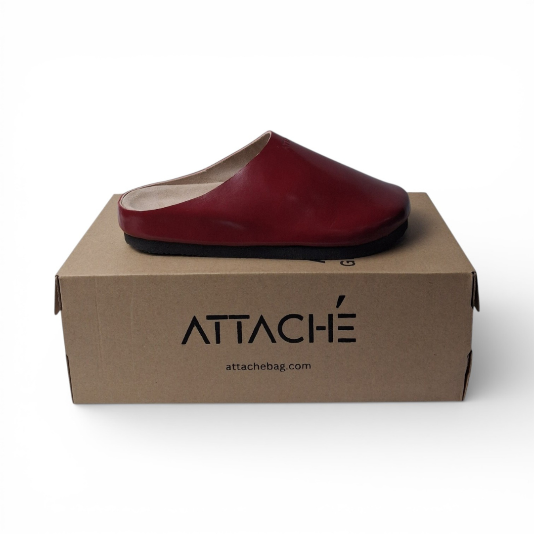 Mule Scarlet Red Napa Leather