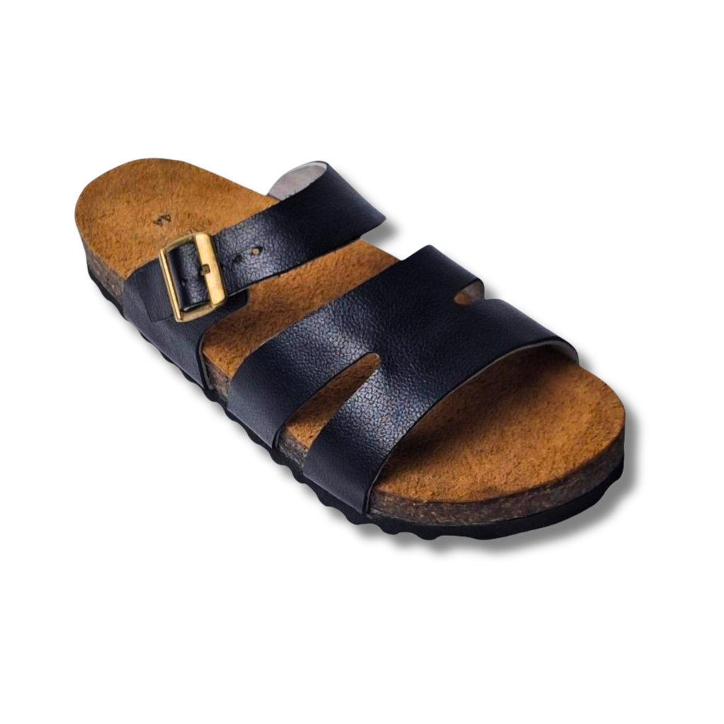 Soleae Black Grain Leather Slipon