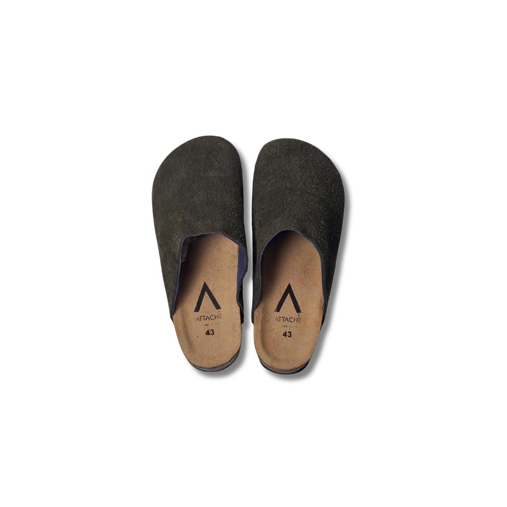 Mule V2 Army Green Suede Leather