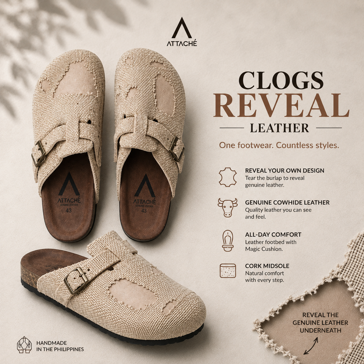 Clogs REVEAL Genuine Leather