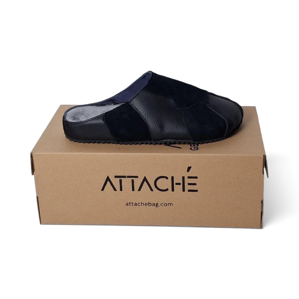 Mule Recrafted Black Cowhide Leather