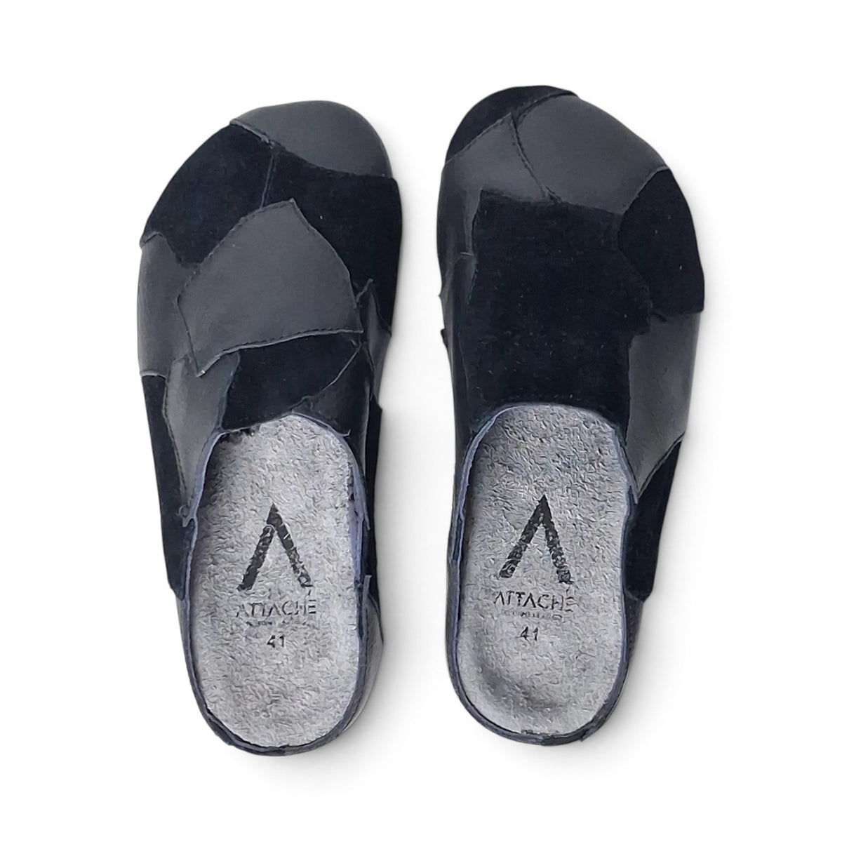 Mule Recrafted Black Cowhide Leather