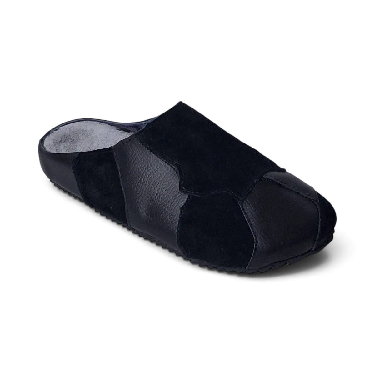 Mule Recrafted Black Cowhide Leather