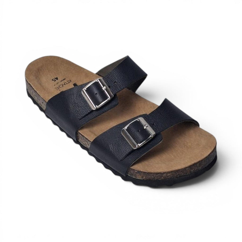 Mondeau Black Grain Leather Slipon