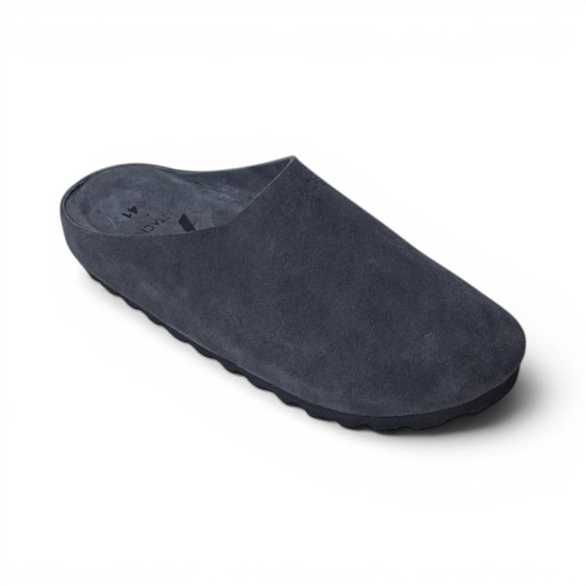 Mule Midnight Gray Suede Leather