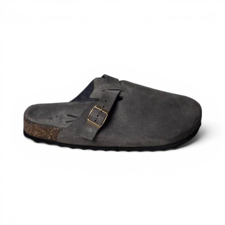 Clogs Smoke Gray Suede Leather