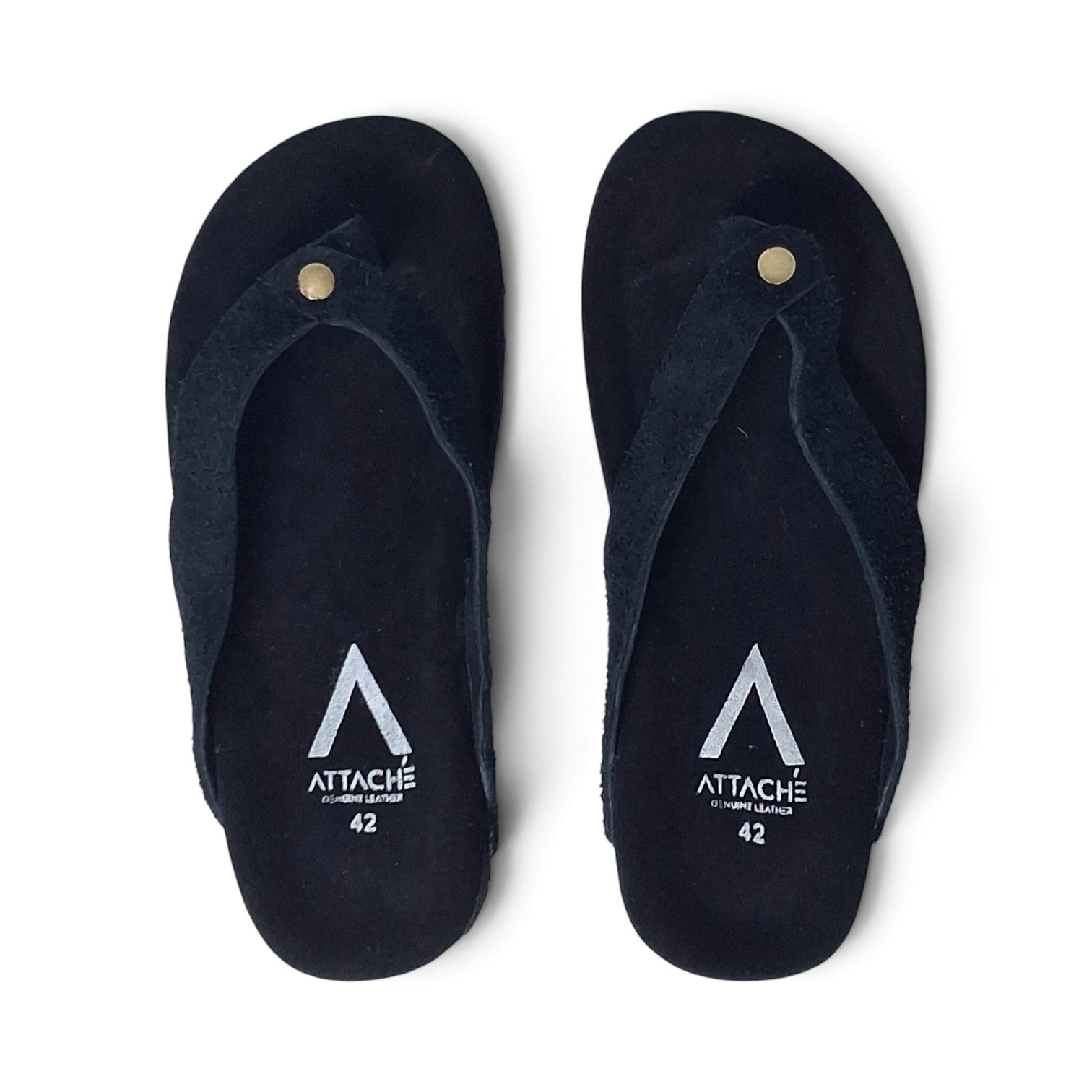 Solis Black Suede Leather Slippers